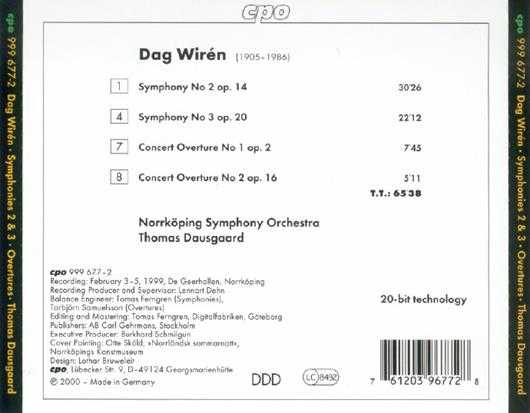 【古典音乐】汤玛斯·道斯贾得《达格·维伦-第二、三交响曲》2000[FLAC+CUE整轨]