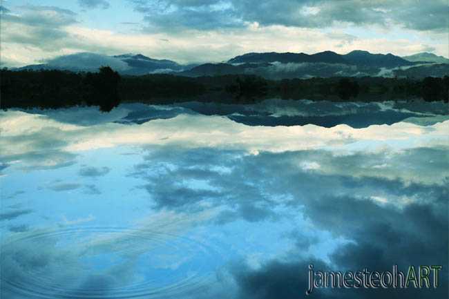 photoshop 合成壮观秀丽的湖天一色