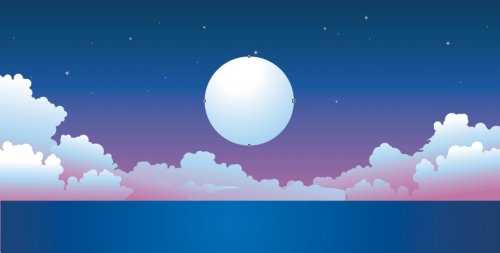 CorelDRAW绘制一幅海豚嬉戏的海上风光效果图