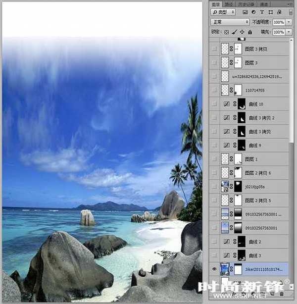 PS合成非常漂亮壮观的天空之城婚纱照