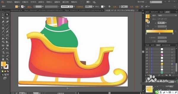 ai怎么设计礼物雪橇图片? ai雪橇的画法